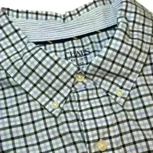 Men’s Chaps Blue Plaid Long Sleeve Button Down Shirt - Size 2XB
